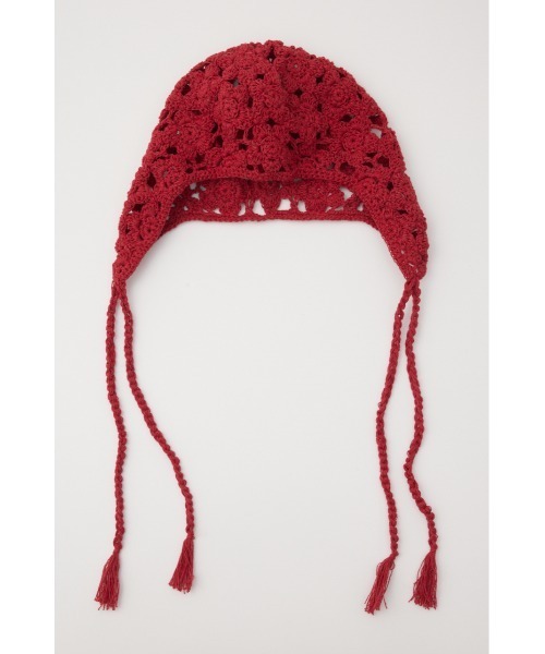 RODEO CROWNS WIDE BOWL（ロデオクラウンズワイドボウル）の「クロシェイヤーキャップ（ニットキャップ/ビーニー・レディース・レッド/アイボリー/ブラック・FREE）」の8枚目の写真