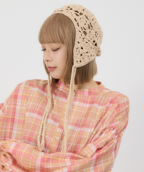 RODEO CROWNS WIDE BOWL（ロデオクラウンズワイドボウル）の「クロシェイヤーキャップ（ニットキャップ/ビーニー・レディース・レッド/アイボリー/ブラック・FREE）」の18枚目の写真