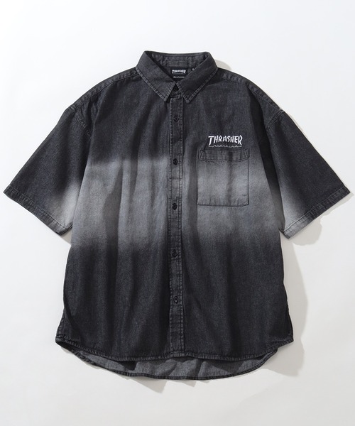 THRASHER(スラッシャー)の「【THRASHER/スラッシャー】オーバーサイズ ヴィンテージライク 半袖フェイドシャツ(シャツ/ブラウス・メンズ・ブルー/ブラック・XL/L/M)」の3枚目の写真