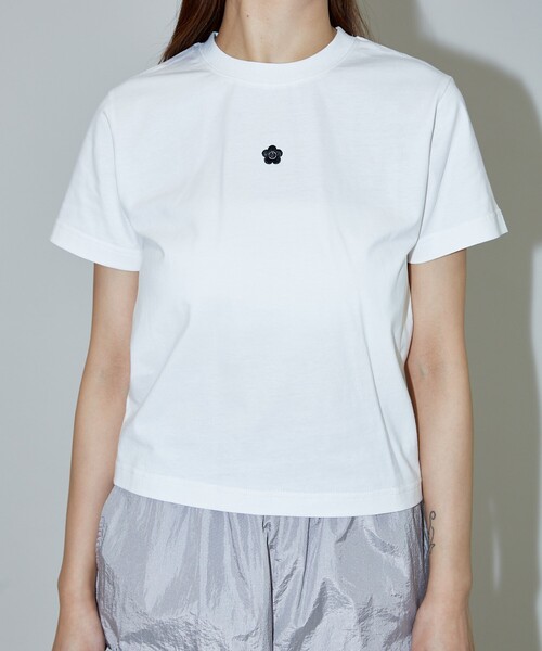 PUBLUX（パブリュクス）の「MARY QUANT × PUBLUX/マリークワント ワンポイント 刺繍 ロゴTシャツ　限定展開（Tシャツ/カットソー・レディース・ブラック/その他/チャコールグレー/オフホワイト/レッド・ﾌﾘ-）」の16枚目の写真