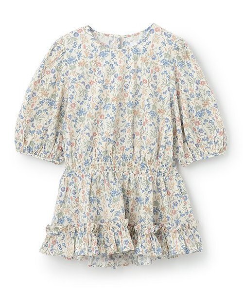 petit main LIEN（プティマインリアン）の「【リンク】パフスリーブ柄チュニック（チュニック・レディース・アイボリー/ブラック/カラフル・F）」の3枚目の写真