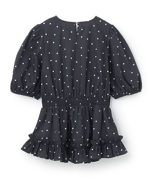 petit main LIEN（プティマインリアン）の「【リンク】パフスリーブ柄チュニック（チュニック・レディース・アイボリー/ブラック/カラフル・F）」の4枚目の写真