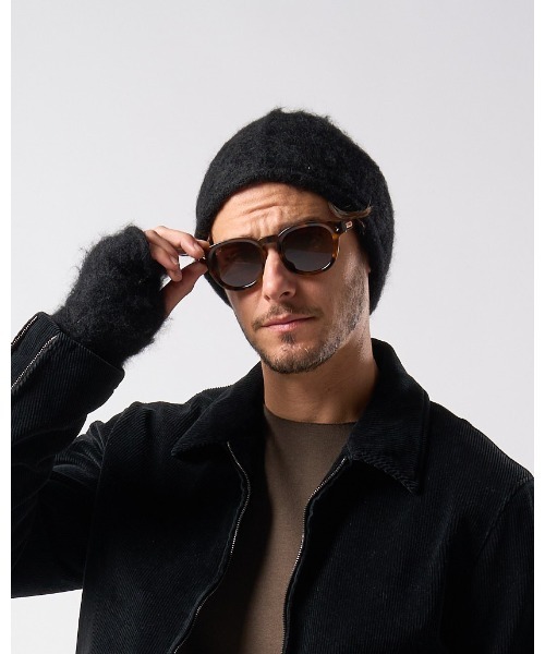 wjk(ダヴルジェイケイ)の「mohair shaggy knit beanie(ニットキャップ/ビーニー・メンズ・ブラック/ダークブラック/ブルー・FREE)」の4枚目の写真