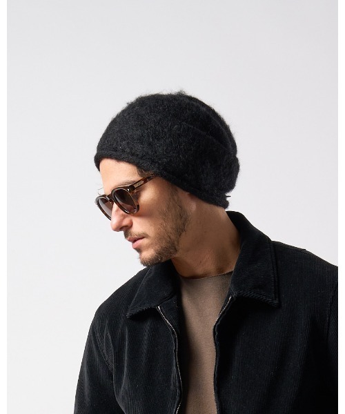 wjk(ダヴルジェイケイ)の「mohair shaggy knit beanie(ニットキャップ/ビーニー・メンズ・ブラック/ダークブラック/ブルー・FREE)」の5枚目の写真