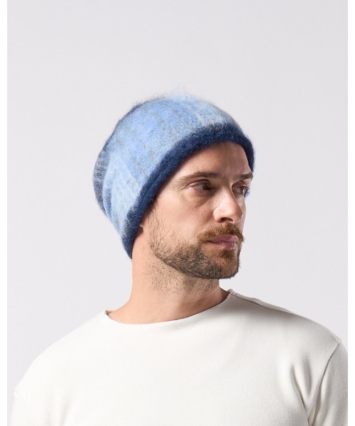 wjk(ダヴルジェイケイ)の「mohair shaggy knit beanie(ニットキャップ/ビーニー・メンズ・ブラック/ダークブラック/ブルー・FREE)」の12枚目の写真