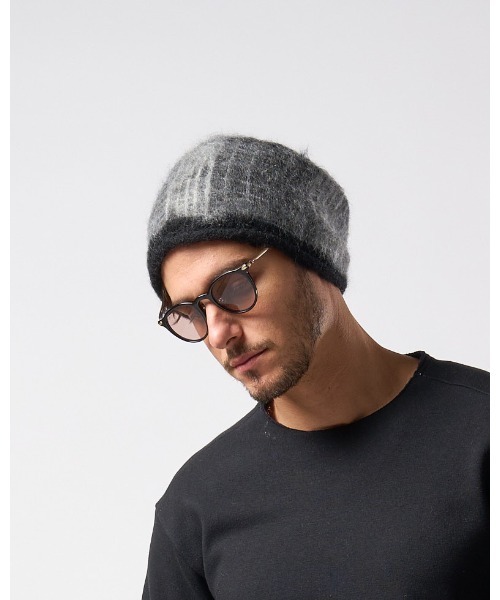 wjk(ダヴルジェイケイ)の「mohair shaggy knit beanie(ニットキャップ/ビーニー・メンズ・ブラック/ダークブラック/ブルー・FREE)」の19枚目の写真