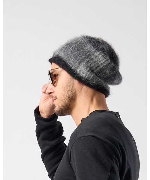 wjk(ダヴルジェイケイ)の「mohair shaggy knit beanie(ニットキャップ/ビーニー・メンズ・ブラック/ダークブラック/ブルー・FREE)」の21枚目の写真