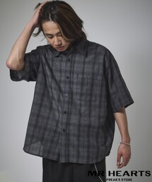 MR HEARTS（ミスターハーツ）の「限定展開 MR HEARTS/ミスターハーツ REGULAR COLLAR SHORT SLEEVE CHECK SHIRT（シャツ/ブラウス）」