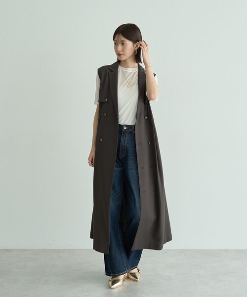 YECCA VECCA（イェッカヴェッカ）の「クルーネック5分袖シアートップス（Tシャツ/カットソー・レディース・ブラック/オフホワイト・FREE）」の17枚目の写真