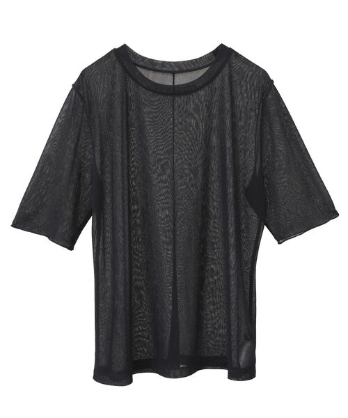 YECCA VECCA（イェッカヴェッカ）の「クルーネック5分袖シアートップス（Tシャツ/カットソー・レディース・ブラック/オフホワイト・FREE）」の11枚目の写真