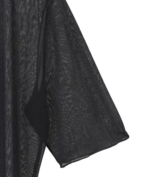 YECCA VECCA（イェッカヴェッカ）の「クルーネック5分袖シアートップス（Tシャツ/カットソー・レディース・ブラック/オフホワイト・FREE）」の8枚目の写真