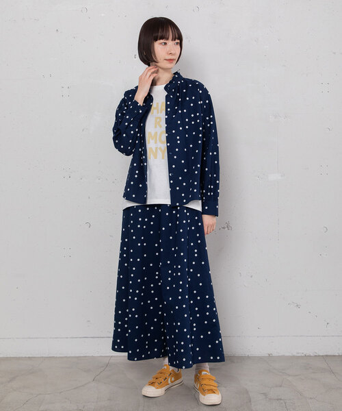 POU DOU DOU（プードゥドゥ）の「ランダムドットプリントキュロット（その他パンツ・レディース・スミクロ/ネイビー・M）」の3枚目の写真