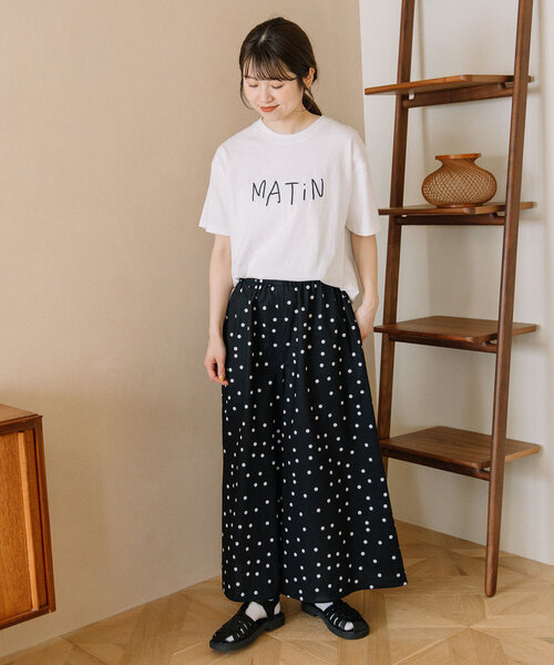 POU DOU DOU（プードゥドゥ）の「ランダムドットプリントキュロット（その他パンツ・レディース・スミクロ/ネイビー・M）」の6枚目の写真