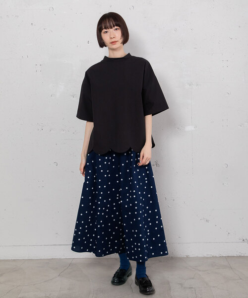 POU DOU DOU（プードゥドゥ）の「ランダムドットプリントキュロット（その他パンツ・レディース・スミクロ/ネイビー・M）」の9枚目の写真