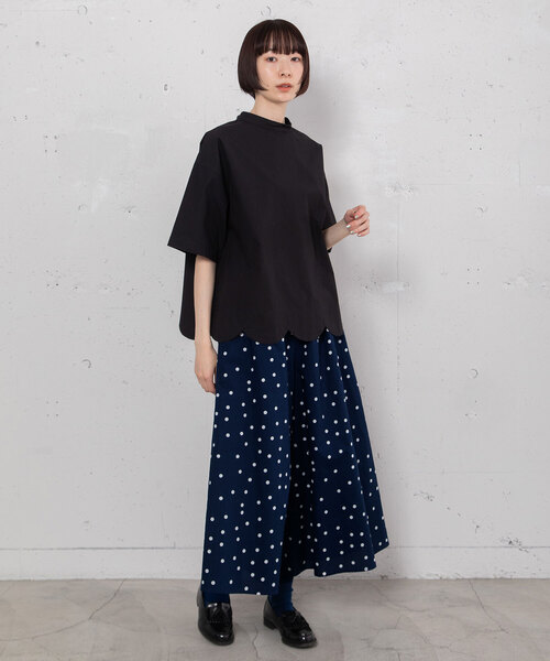 POU DOU DOU（プードゥドゥ）の「ランダムドットプリントキュロット（その他パンツ・レディース・スミクロ/ネイビー・M）」の10枚目の写真