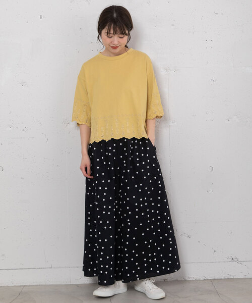 POU DOU DOU（プードゥドゥ）の「ランダムドットプリントキュロット（その他パンツ・レディース・スミクロ/ネイビー・M）」の12枚目の写真