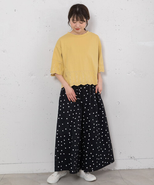 POU DOU DOU（プードゥドゥ）の「ランダムドットプリントキュロット（その他パンツ・レディース・スミクロ/ネイビー・M）」の13枚目の写真