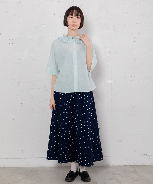 POU DOU DOU（プードゥドゥ）の「ランダムドットプリントキュロット（その他パンツ・レディース・スミクロ/ネイビー・M）」の14枚目の写真