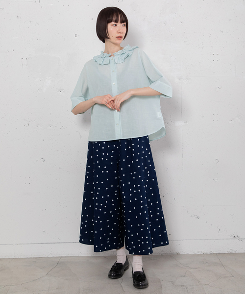 POU DOU DOU（プードゥドゥ）の「ランダムドットプリントキュロット（その他パンツ・レディース・スミクロ/ネイビー・M）」の16枚目の写真