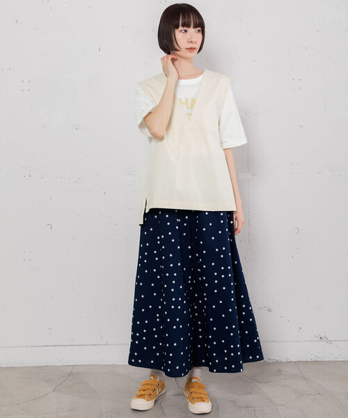 POU DOU DOU（プードゥドゥ）の「ランダムドットプリントキュロット（その他パンツ・レディース・スミクロ/ネイビー・M）」の18枚目の写真