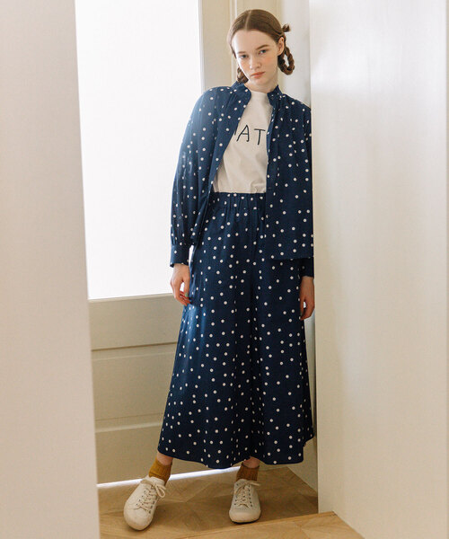 POU DOU DOU（プードゥドゥ）の「ランダムドットプリントキュロット（その他パンツ・レディース・スミクロ/ネイビー・M）」の21枚目の写真