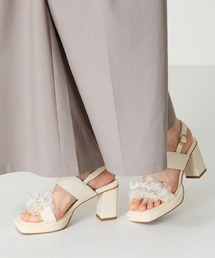 ORiental TRaffic | 2025春夏新作 チュール×フラワーモチーフヒールサンダル/56212(サンダル)