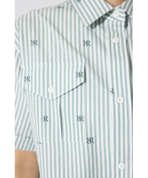 ブラウス シャツ 「RIENDA GOLF」オリジナルロゴオープンカラーシャツ 半袖 夏服 レディース セール】【RIENDA GOLF】オリジナルロゴオープンカラーシャツ