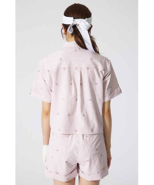 ブラウス シャツ 「RIENDA GOLF」オリジナルロゴオープンカラーシャツ 半袖 夏服 レディース セール】【RIENDA GOLF】オリジナルロゴオープンカラーシャツ