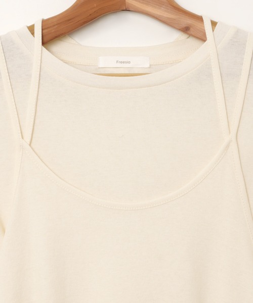 Freesia by andme(フリージアバイアンドミー)の「ホルターネックシアーレイヤードTシャツ(Tシャツ/カットソー・レディース・ブラック/キナリ/グリーン系その他・M)」の19枚目の写真