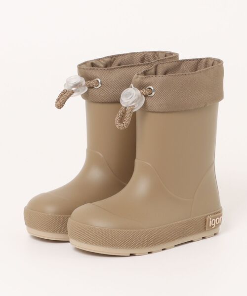 igor（イゴール）の「YOGI DK CUELLO（レインシューズ・キッズ・ナチュラル/オレンジ系その他/スモークピンク/カーキ/ライトインディゴブルー・12.5㎝/14.5㎝/16.5cm/12cm/13cm/14cm/15cm/16cm/17cm/19cm/14.5cm）」の2枚目の写真