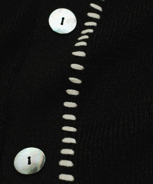 新品 ADAM ET ROPE' 25SS ペーパーシルクMIXカーディガン 黒 ADAM ET ROPE' カーディガン ペーパーシルクMIXカーディガン