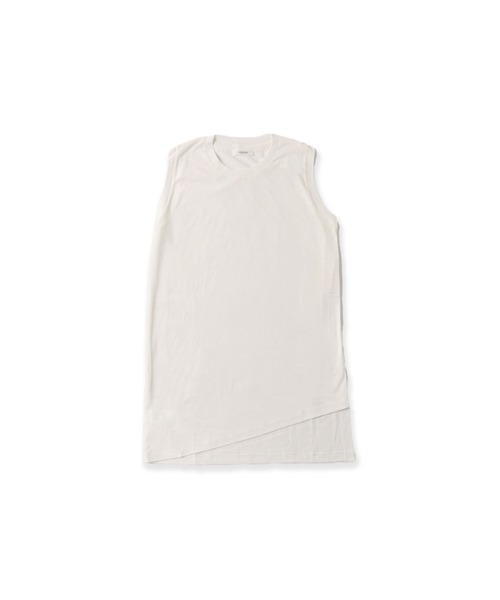 ESLOW(エスロー)の「ESLOW/エスロー SLIT TANKTOP スリット タンクトップ 秋服 冬服(タンクトップ・レディース・チャコール/イエロー/ホワイト/ブラウン・FREE)」の2枚目の写真