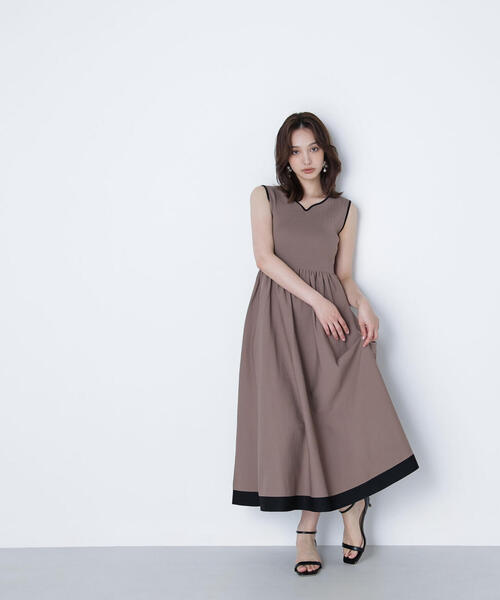 NBB ♡ バイカラーニュアンスネックニットワンピース ◇【Oggi8月号掲載】バイカラーニュアンスネックニット
