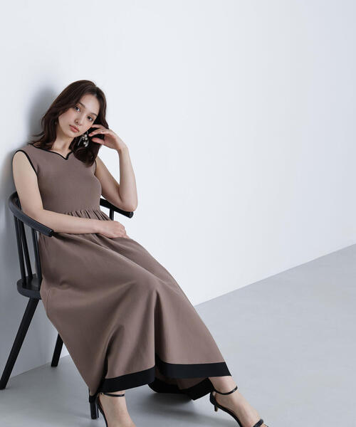 1回着　美品　セオリー　やわらか　ニット　ワンピース　グレー　S レイヤードレースニットワンピース / GRACE CONTINENTAL | GRACE