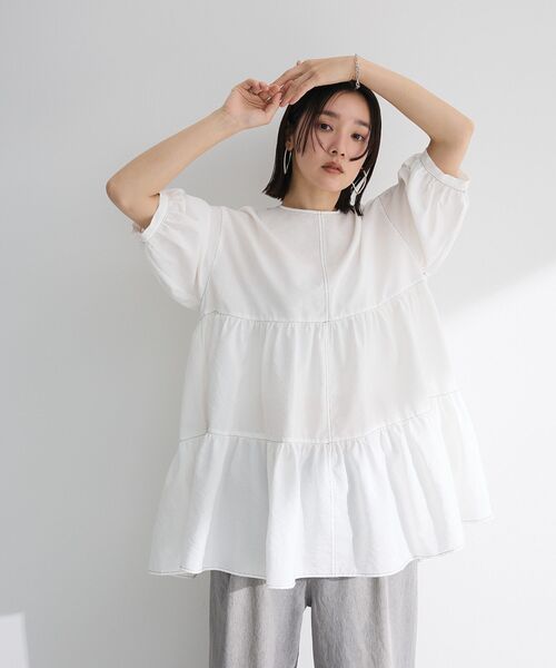 ELENCARE DUE（エレンカーレデュエ）の「・ELENCARE DUE ティアードチュニック（チュニック・レディース・ブラック/グリーン/オフホワイト/ピンク・FREE）」の9枚目の写真