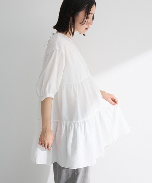 ELENCARE DUE（エレンカーレデュエ）の「・ELENCARE DUE ティアードチュニック（チュニック・レディース・ブラック/グリーン/オフホワイト/ピンク・FREE）」の2枚目の写真