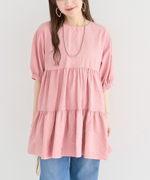 ELENCARE DUE（エレンカーレデュエ）の「・ELENCARE DUE ティアードチュニック（チュニック・レディース・ブラック/グリーン/オフホワイト/ピンク・FREE）」の4枚目の写真