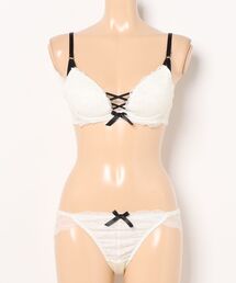 Absorle（アブソール）の「スモーキーレースアップ　ブラ&ショーツセット（ブラ&ショーツ）」