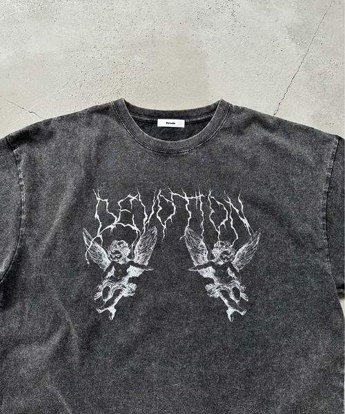 Perushu(ペルーシュ)の「Assorted Graphic Tshirt / アソートグラフィックTシャツ(Tシャツ/カットソー・メンズ・ブラック系/オフホワイト/ピンク/ブラウン/ネイビー/ブラック・MEDIUM/LARGE)」の7枚目の写真