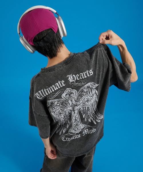 Perushu(ペルーシュ)の「Assorted Graphic Tshirt / アソートグラフィックTシャツ(Tシャツ/カットソー・メンズ・ブラック系/オフホワイト/ピンク/ブラウン/ネイビー/ブラック・MEDIUM/LARGE)」の15枚目の写真
