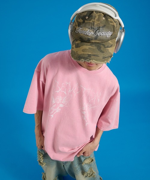 Perushu(ペルーシュ)の「Assorted Graphic Tshirt / アソートグラフィックTシャツ(Tシャツ/カットソー・メンズ・ブラック系/オフホワイト/ピンク/ブラウン/ネイビー/ブラック・MEDIUM/LARGE)」の13枚目の写真