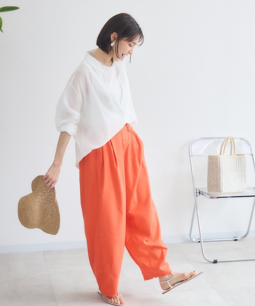 KATHARINE ROSS（キャサリンロス）の「【PILLINI/ピリーニ】麻混サーカスパンツ（その他パンツ・レディース・オレンジ/ブラック/グリーン・SMALL/MEDIUM）」の12枚目の写真