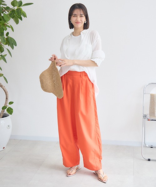 KATHARINE ROSS（キャサリンロス）の「【PILLINI/ピリーニ】麻混サーカスパンツ（その他パンツ・レディース・オレンジ/ブラック/グリーン・SMALL/MEDIUM）」の14枚目の写真