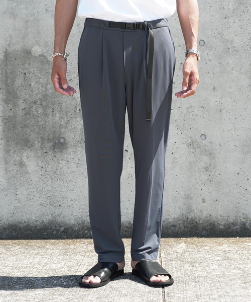 jiggys shop（ジギーズショップ）の「アジャストベルト スリム イージーパンツ スラックス（スラックス・メンズ・ブルーグレー/ブラック・LARGE/SMALL/X-LARGE/MEDIUM）」の4枚目の写真