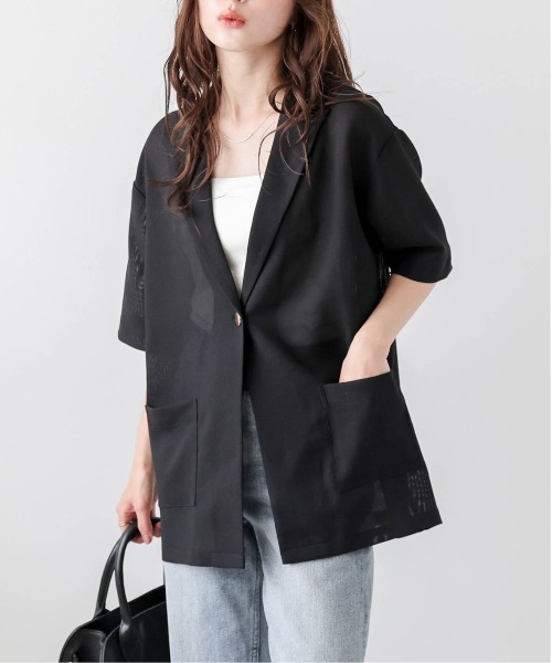 La-gemme（ラジェム）の「メッシュシアージャケット（その他アウター・レディース・ベージュ/ブラック・フリー）」の7枚目の写真