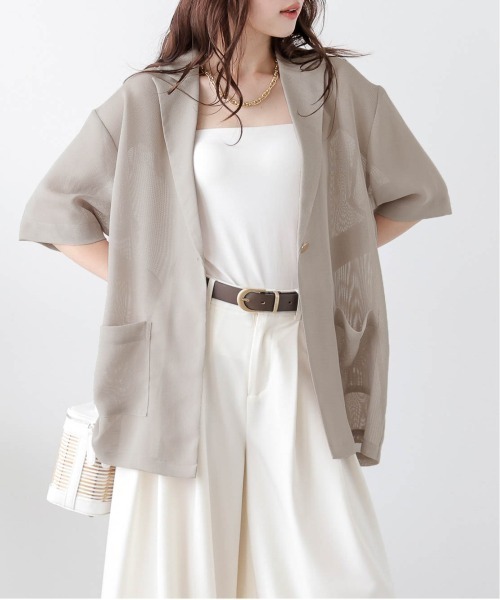 La-gemme（ラジェム）の「メッシュシアージャケット（その他アウター・レディース・ベージュ/ブラック・フリー）」の12枚目の写真