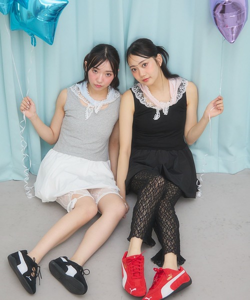 3.3 Field Trip （3.3フィールドトリップ）の「3.3 Field Trip／リボンレースバイカーパンツ（その他パンツ・レディース・ホワイト/ブラック・FREE）」の3枚目の写真