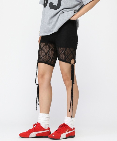 3.3 Field Trip （3.3フィールドトリップ）の「3.3 Field Trip／リボンレースバイカーパンツ（その他パンツ・レディース・ホワイト/ブラック・FREE）」の19枚目の写真