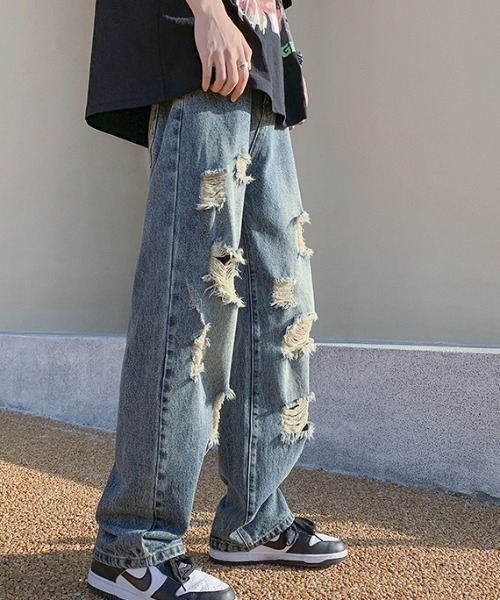 REBALANCE(リバランス)の「ダメージデニム(デニムパンツ・メンズ・A/B・X-LARGE/LARGE/MEDIUM)」の1枚目の写真