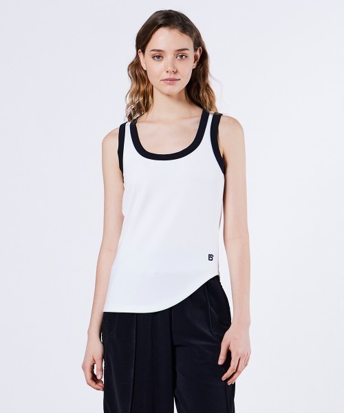 DOUBLE STANDARD CLOTHING(ダブルスタンダードクロージング)の「アクアスーティングジャージタンクトップ(タンクトップ・レディース・ホワイト×レッド/ホワイト×ネイビー・FREE)」の8枚目の写真